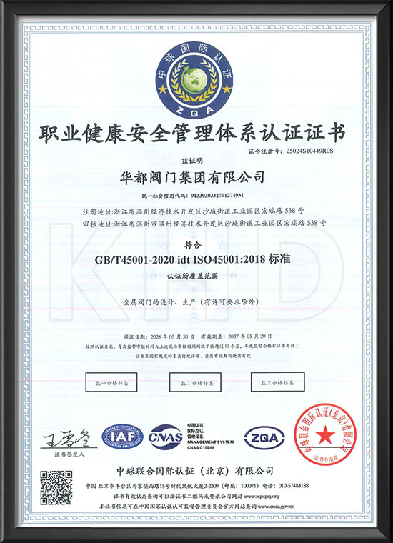 Occupational health and safety management system certification - Chinese