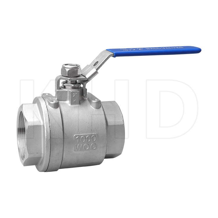 Two piece threaded ball valve