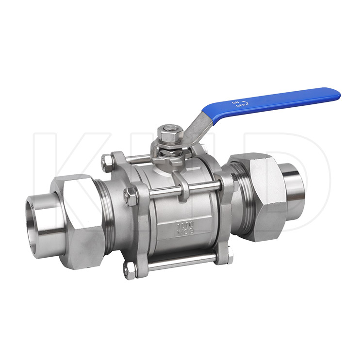 Three piece manual swivel ball valve