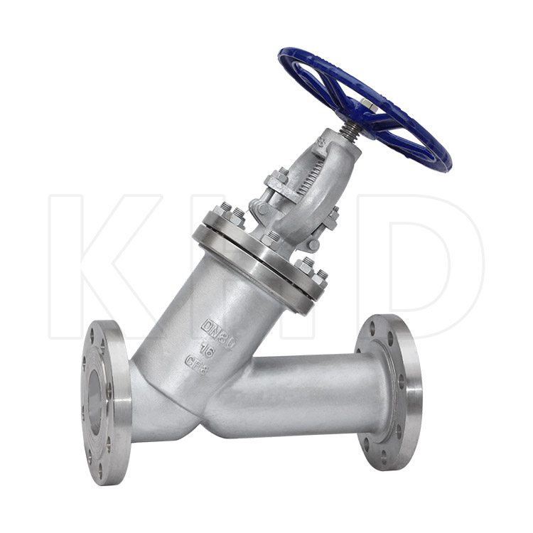 Y-shaped globe valve