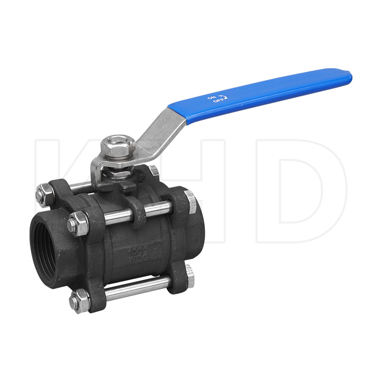 Three piece carbon steel ball valve